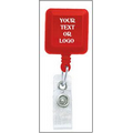 Retractable Badge Reel - Square - Red